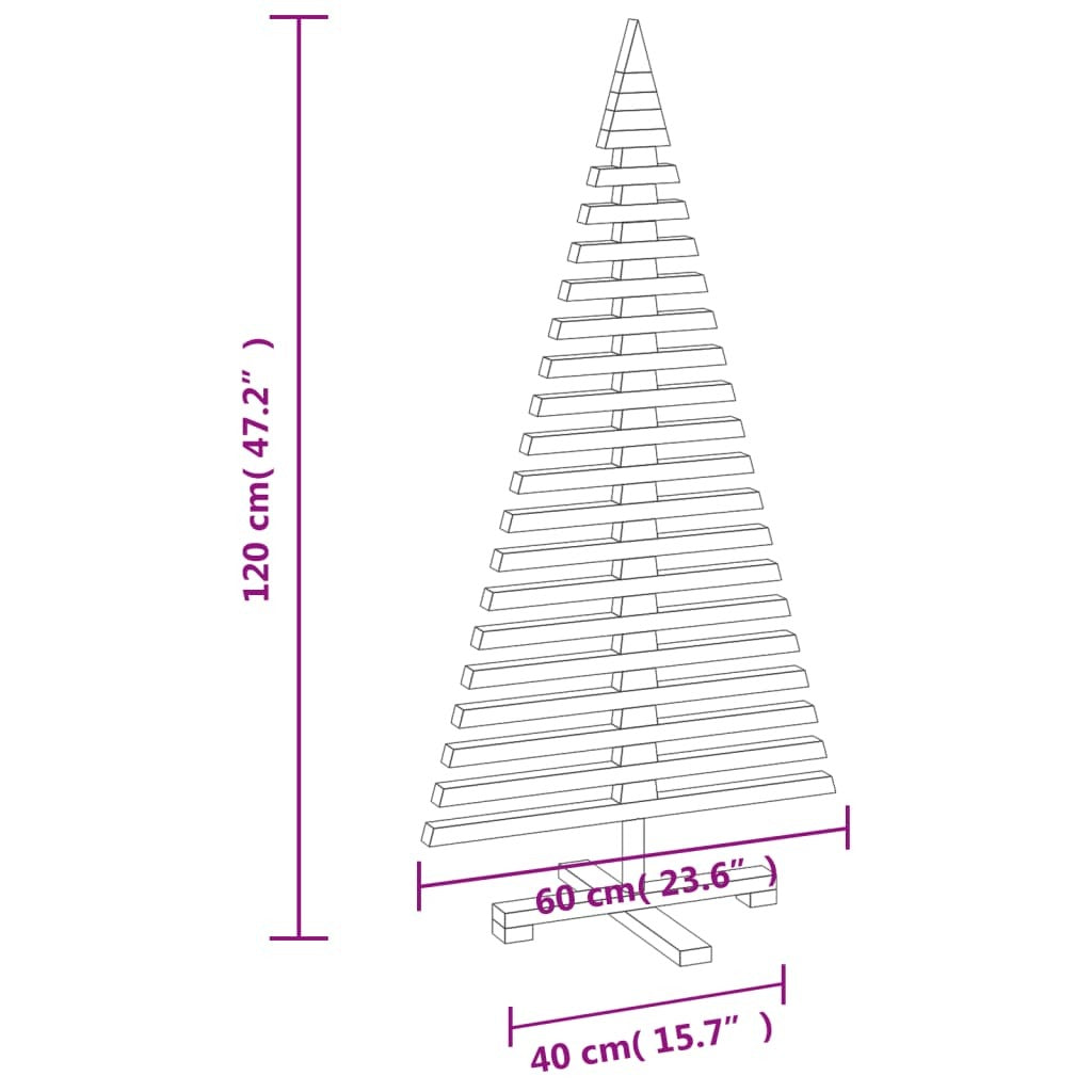 Wooden Christmas Tree for Decoration 47.2" Solid Wood Pine