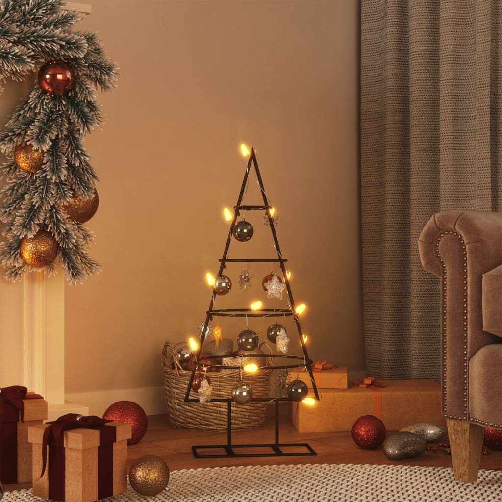 Metal Christmas Tree for Decoration Black 23.6