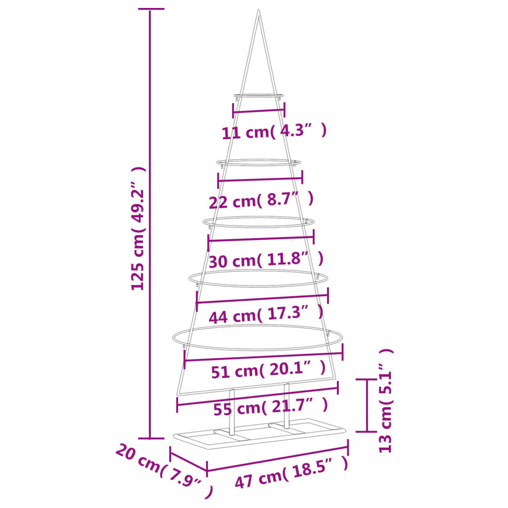 Metal Christmas Tree for Decoration Black 49.2