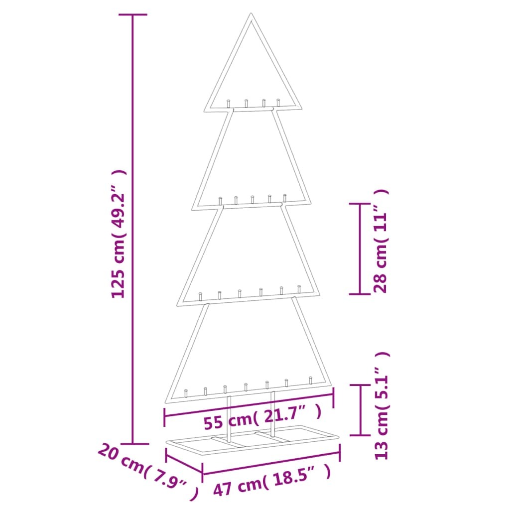 Metal Christmas Tree for Decoration Black 49.2
