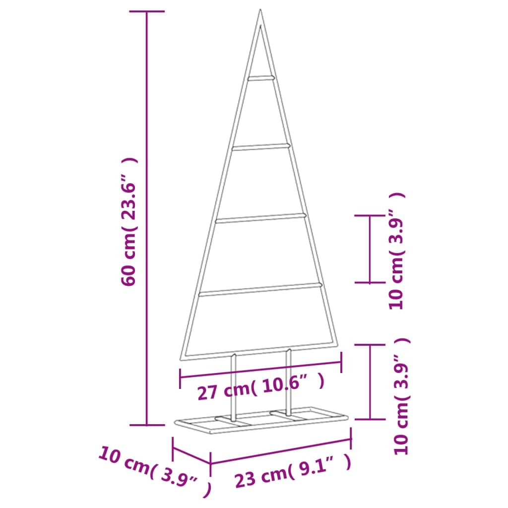 Metal Christmas Tree for Decoration Black 23.6