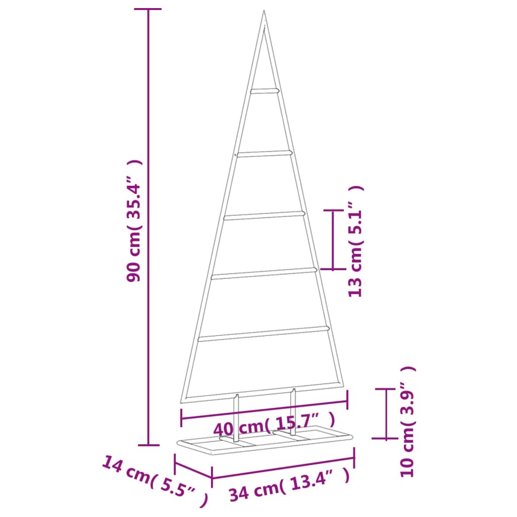 Metal Christmas Tree for Decoration Black 35.4