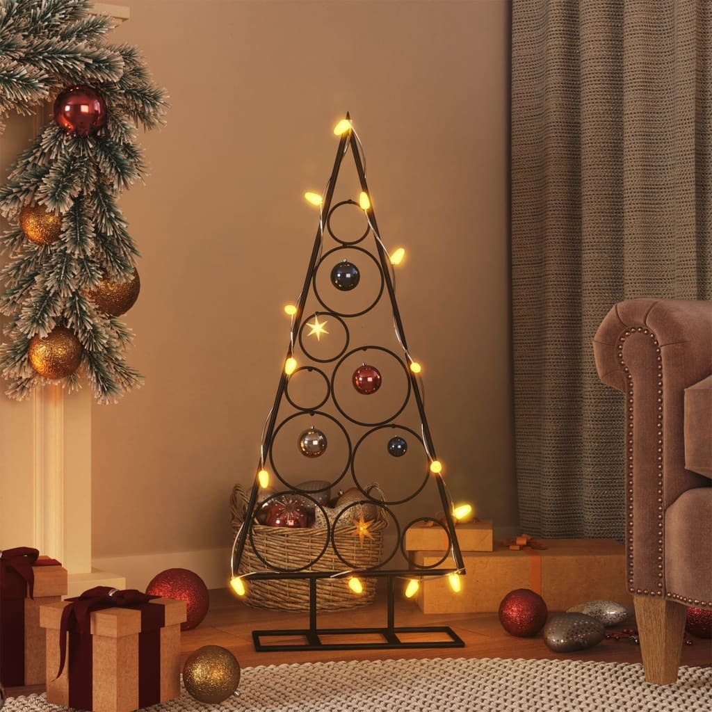 Metal Christmas Tree for Decoration Black 35.4