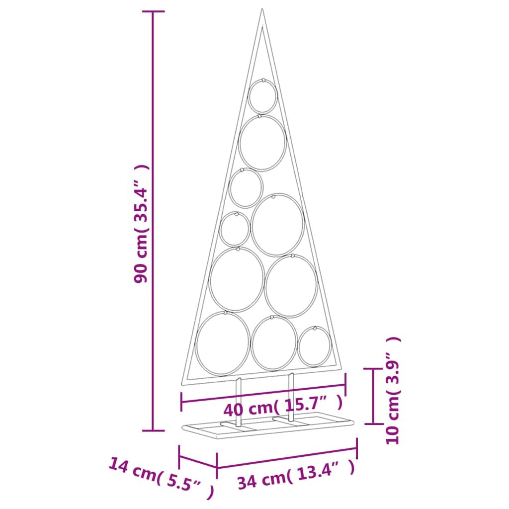 Metal Christmas Tree for Decoration Black 35.4