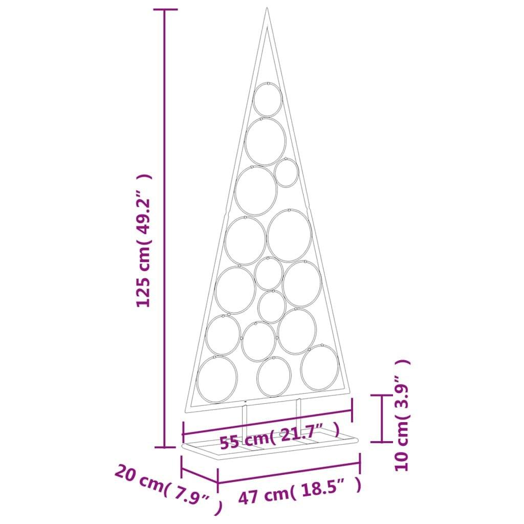 Metal Christmas Tree for Decoration Black 49.2