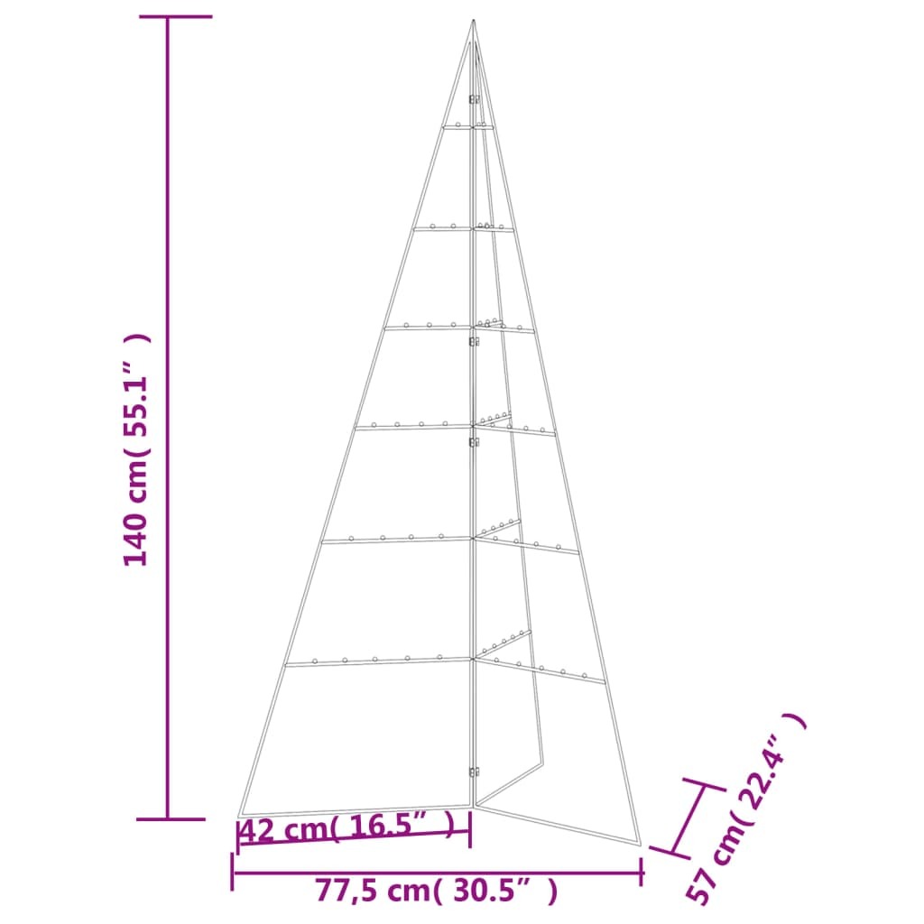 Metal Christmas Tree for Decoration Black 55.1