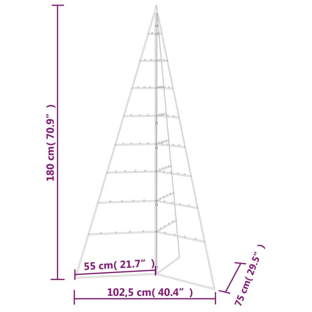 Metal Christmas Tree for Decoration Black 70.9