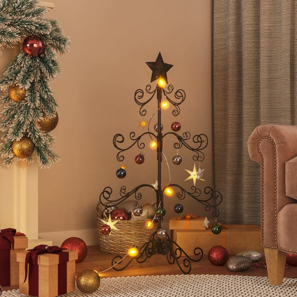 Metal Christmas Tree for Decoration Black 35.4