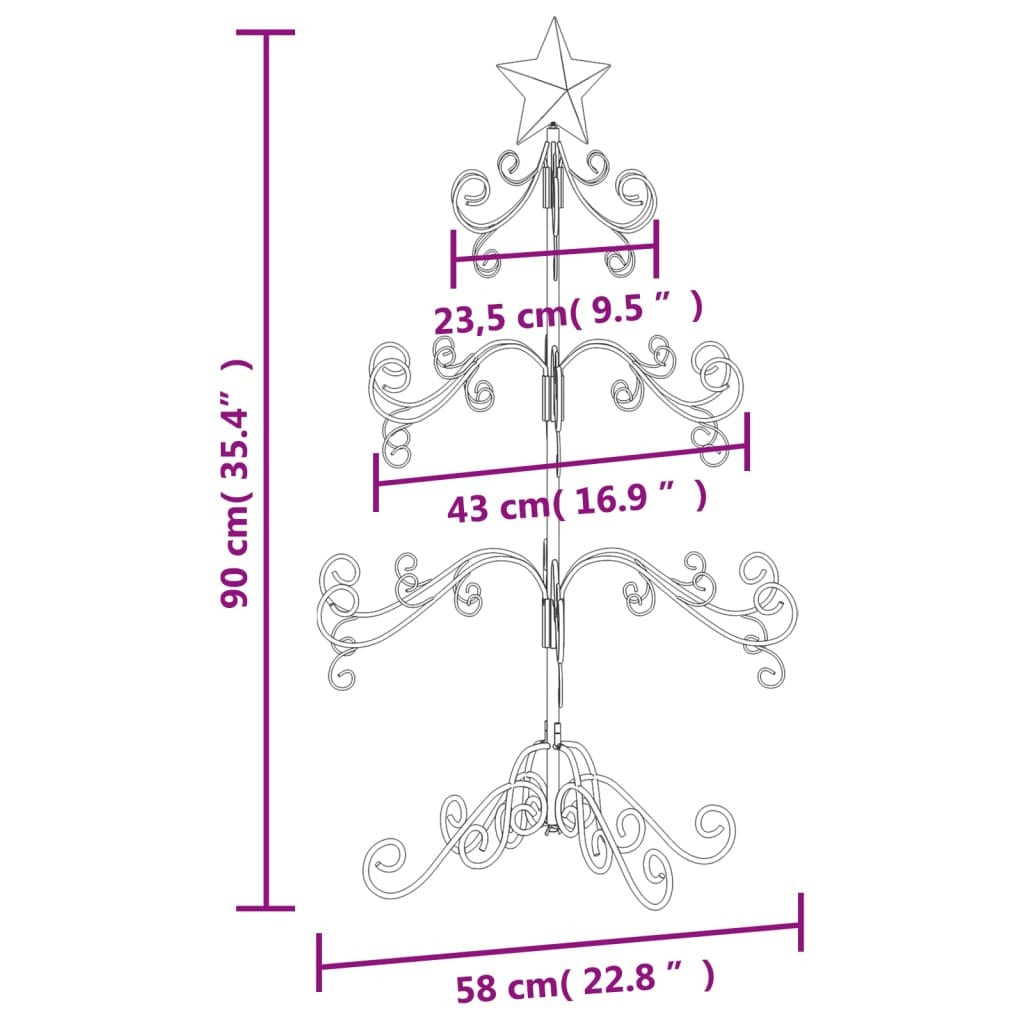 Metal Christmas Tree for Decoration Black 35.4