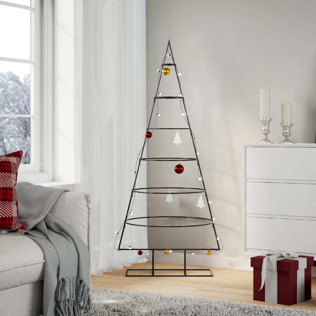 Metal Christmas Tree for Decoration Black 59.1