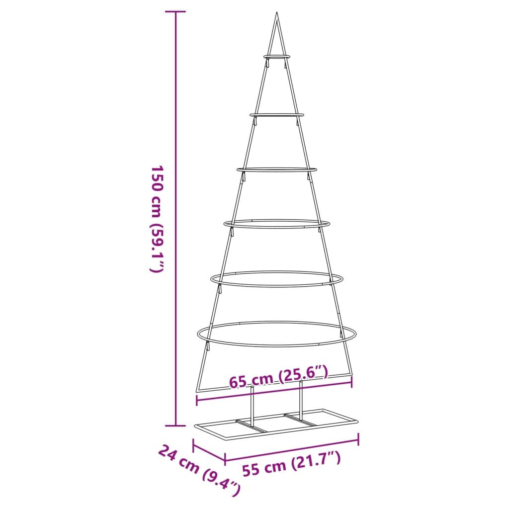 Metal Christmas Tree for Decoration Black 59.1