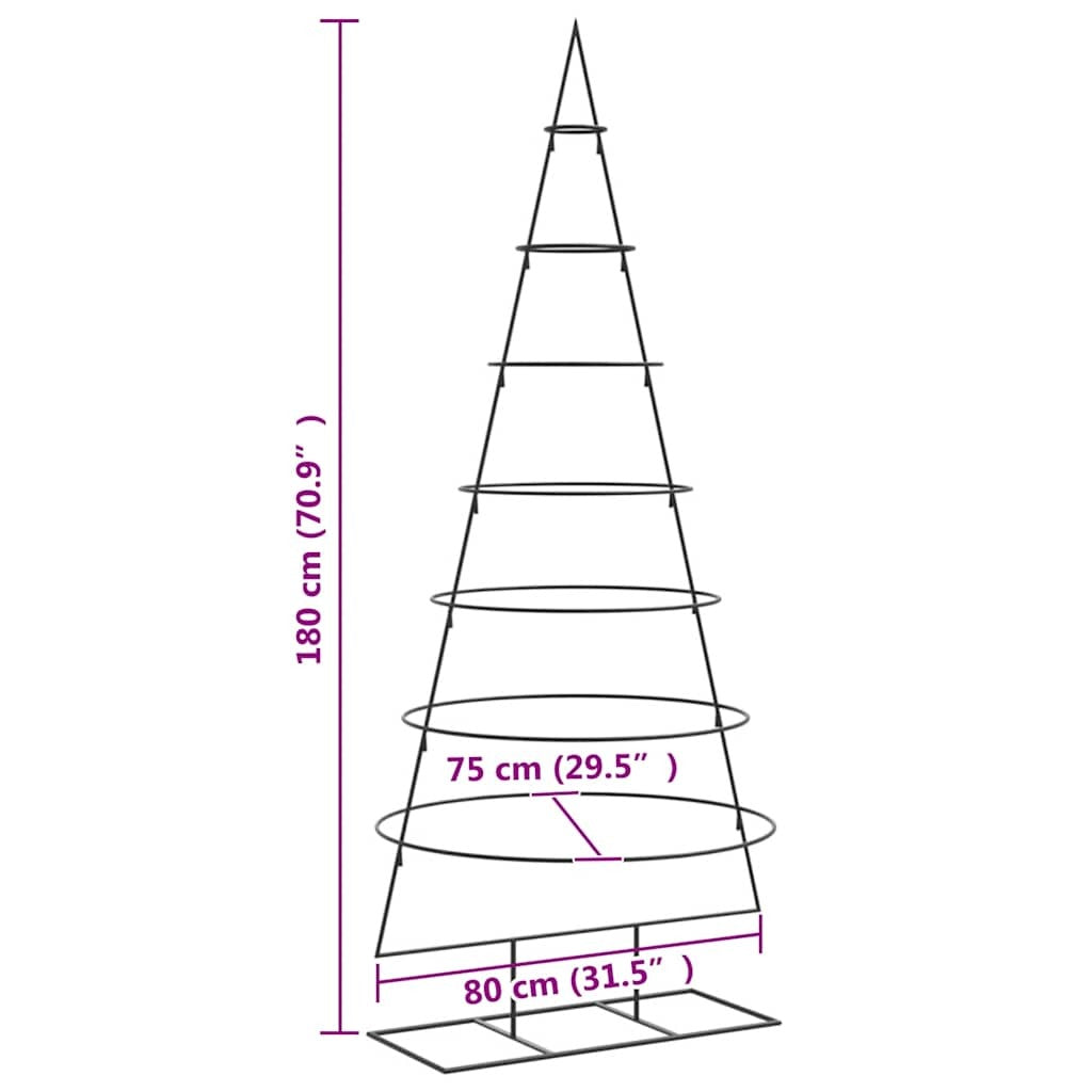 Metal Christmas Tree for Decoration Black 70.9