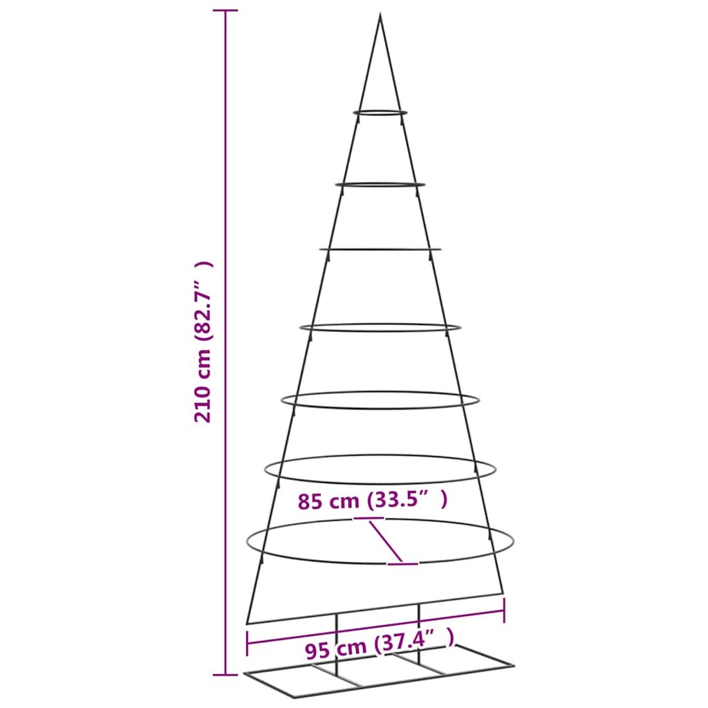 Metal Christmas Tree for Decoration Black 82.7