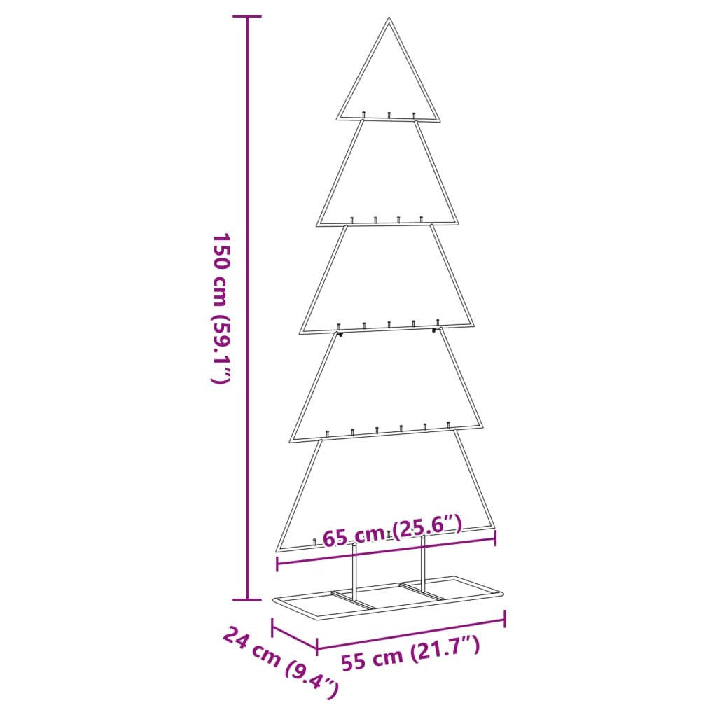 Metal Christmas Tree for Decoration Black 59.1