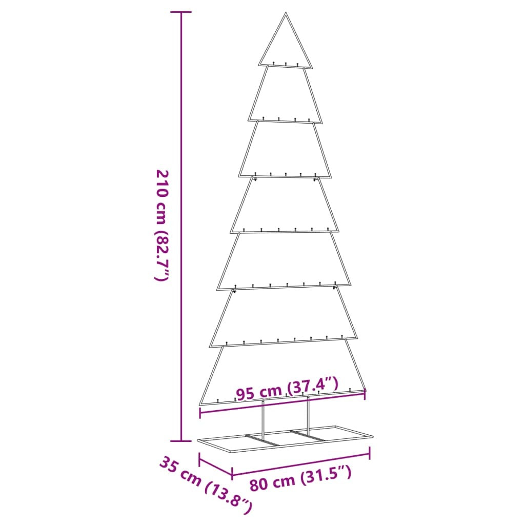 Metal Christmas Tree for Decoration Black 82.7