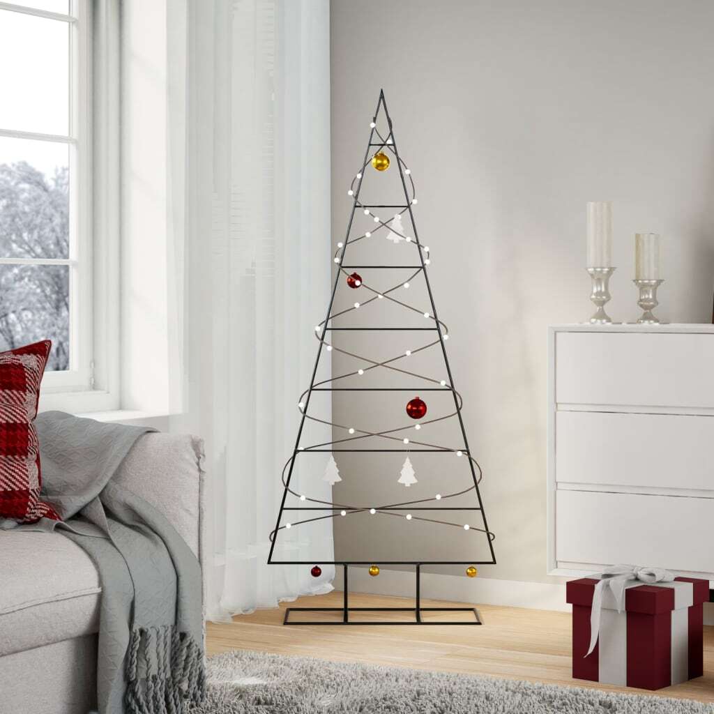 Metal Christmas Tree for Decoration Black 59.1