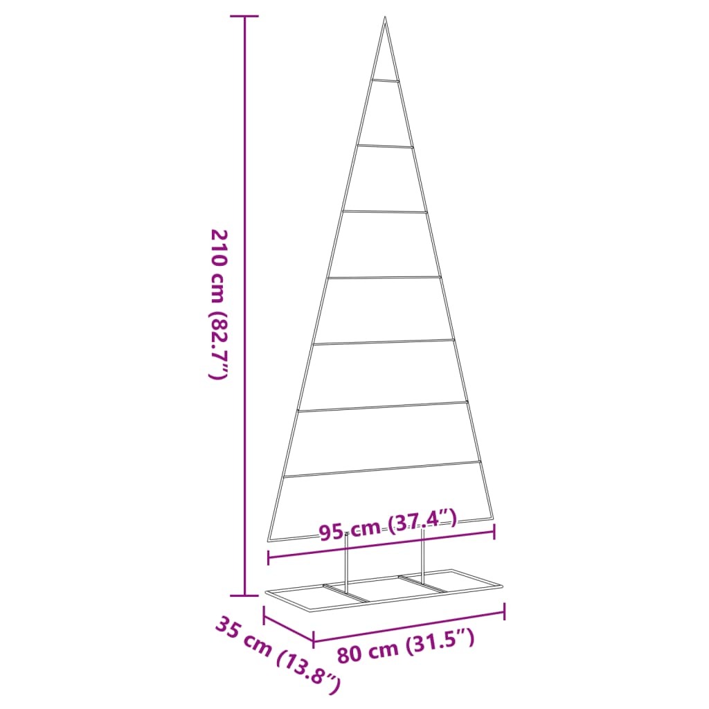 Metal Christmas Tree for Decoration Black 82.7