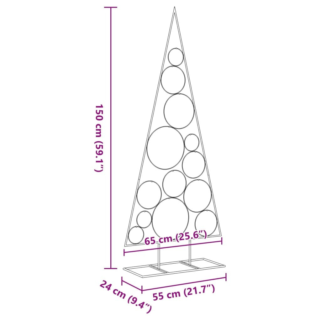 Metal Christmas Tree for Decoration Black 59.1