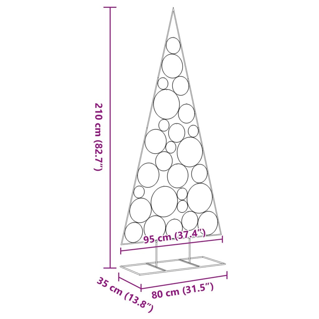 Metal Christmas Tree for Decoration Black 82.7
