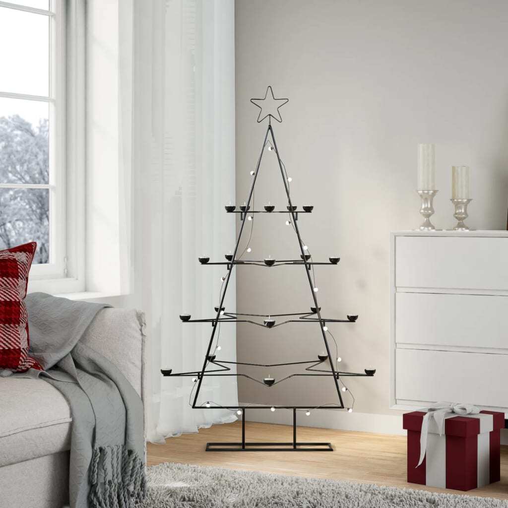 Metal Christmas Tree for Decoration Black 55.1