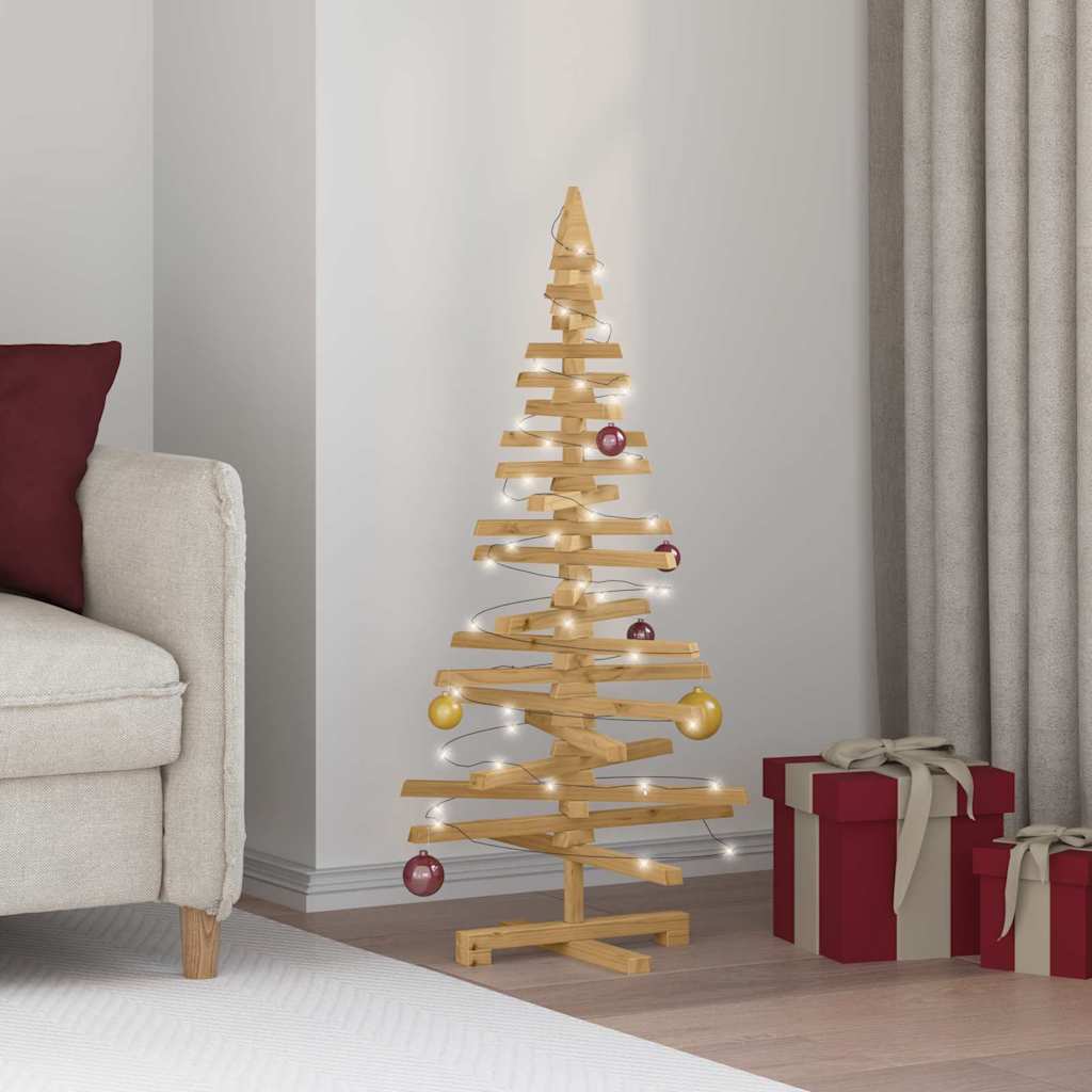 Wooden Christmas Tree KOTKA 120 cm Solid Pine Wood Brown Finish