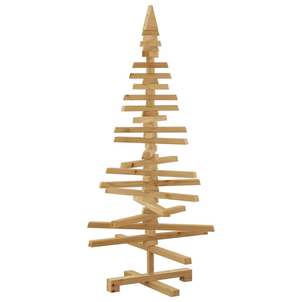 Wooden Christmas Tree KOTKA 120 cm Solid Pine Wood Brown Finish