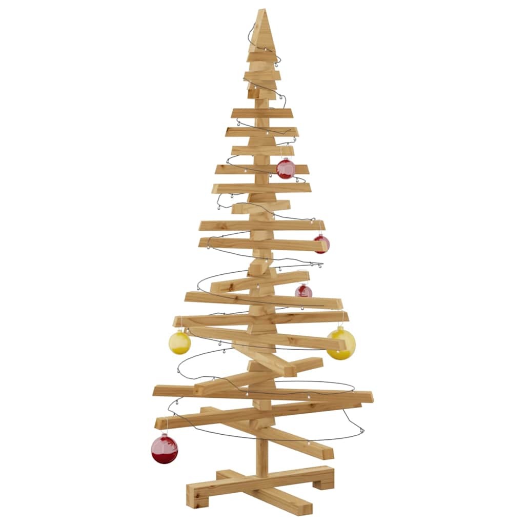 Wooden Christmas Tree KOTKA 120 cm Solid Pine Wood Brown Finish
