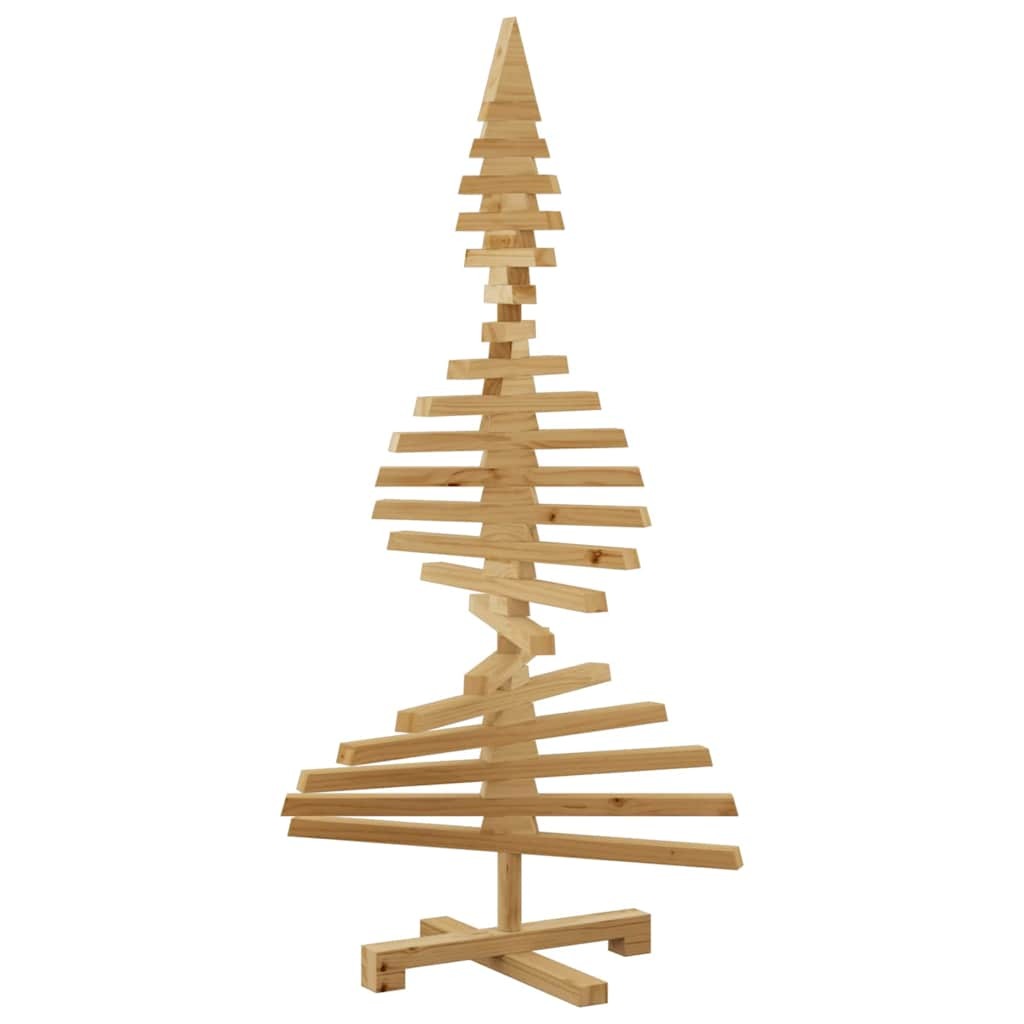 Wooden Christmas Tree KOTKA 120 cm Solid Pine Wood Brown Finish
