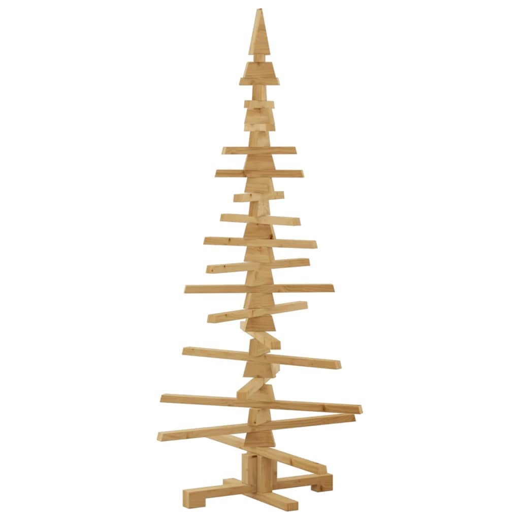 Wooden Christmas Tree KOTKA 150 cm Solid Pine Wood Brown Finish
