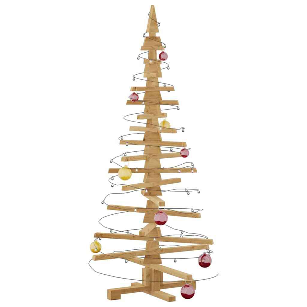 Wooden Christmas Tree KOTKA 150 cm Solid Pine Wood Brown Finish