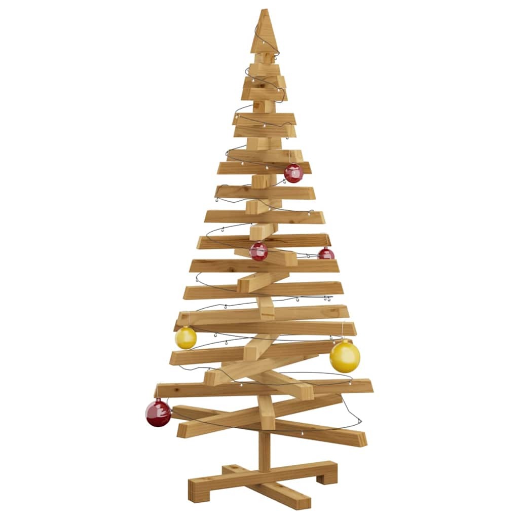 Wooden Christmas Tree KOTKA 120 cm Solid pine wood Brown