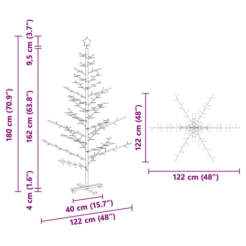 Wooden Christmas Tree KOTKA 180 cm Bamboo and solid pine wood