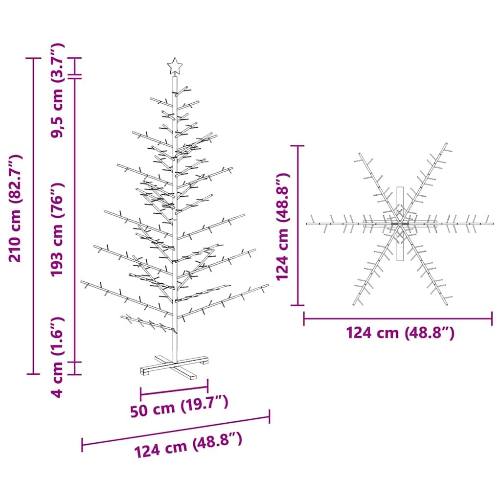 Wooden Christmas Tree KOTKA 210 cm Bamboo and solid pine wood