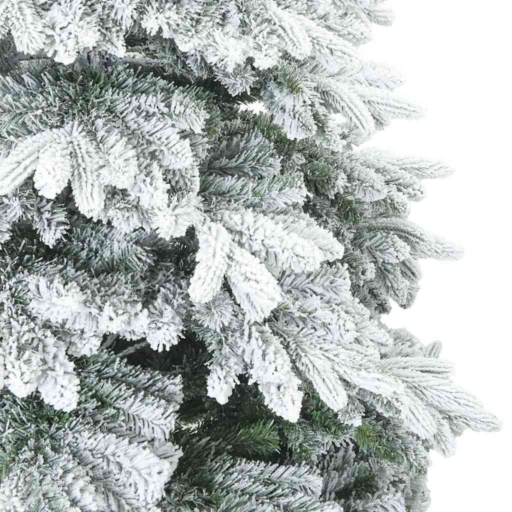 Artificial Hinged Christmas Tree Snow Flocked White and Green