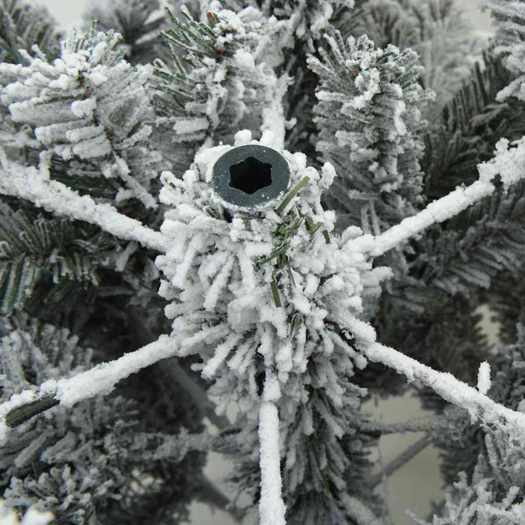 Artificial Hinged Christmas Tree Snow Flocked White and Green