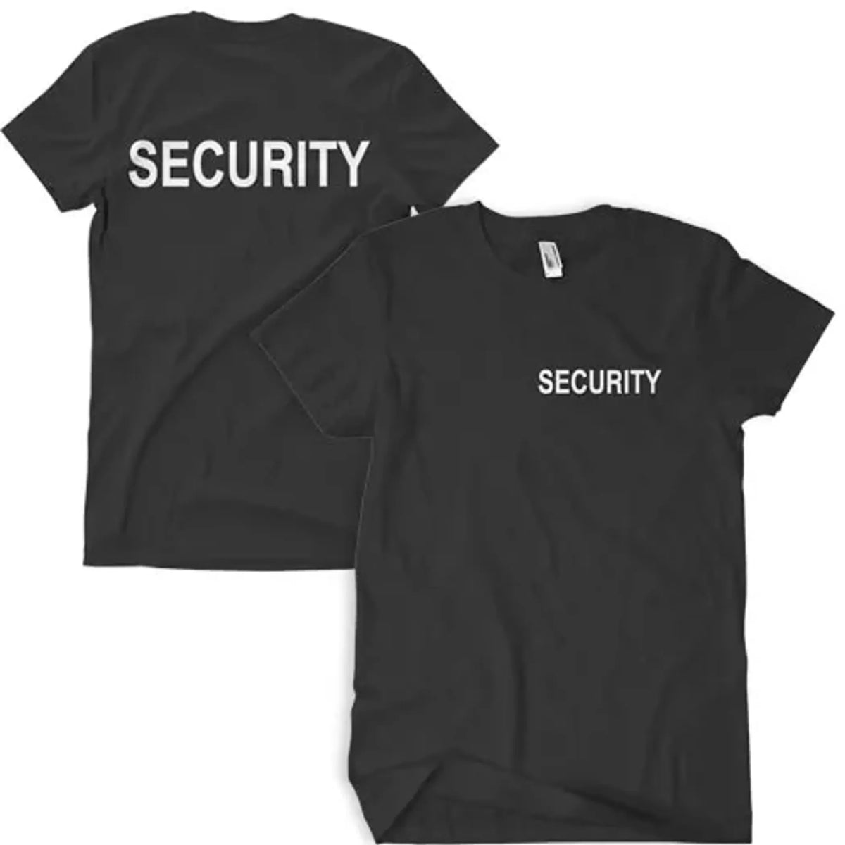 Security Black T-Shirt-Small Lettering Front Small - Black, SMALL, 1