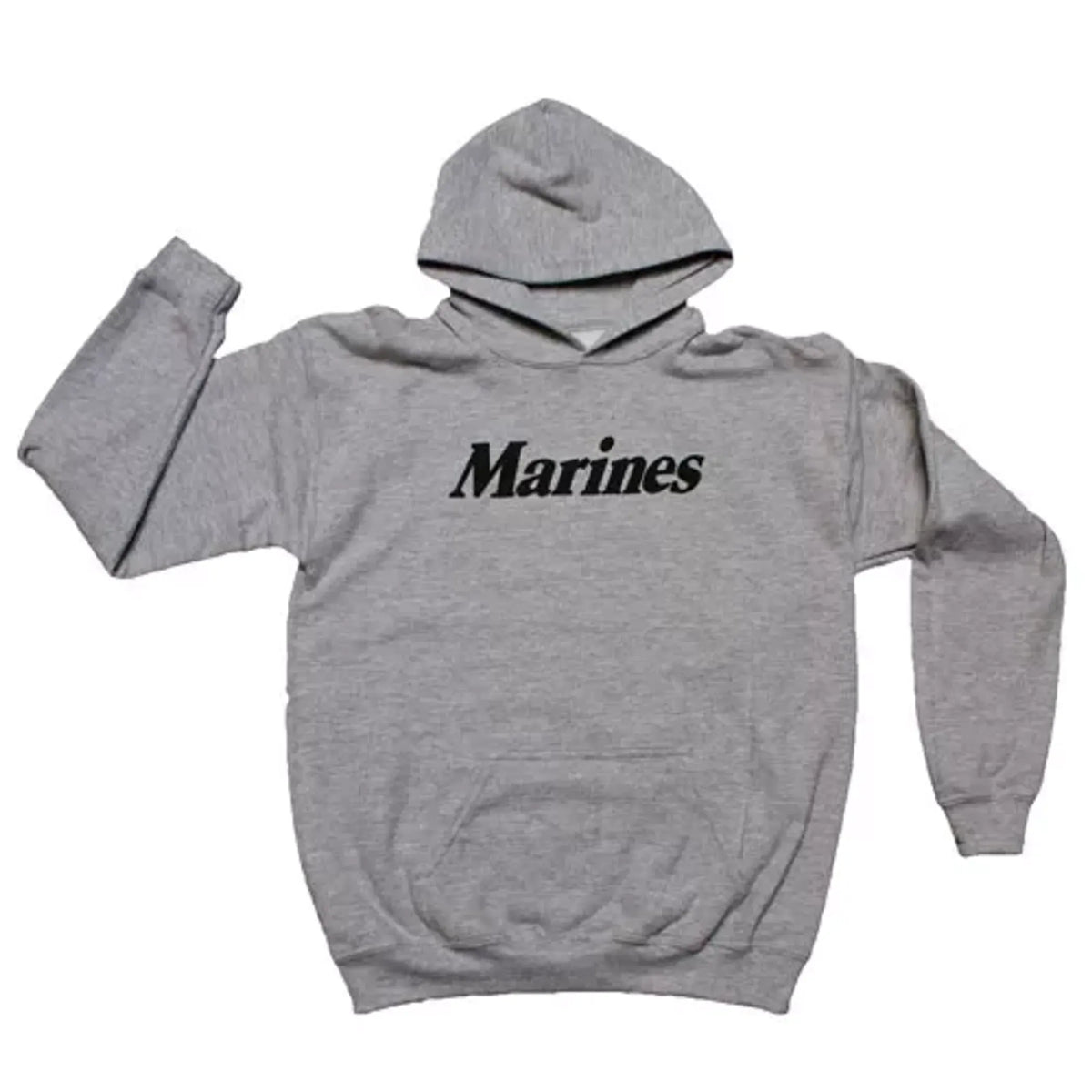 Pullover/Hooded Grey Sweatshirt- Marines Small