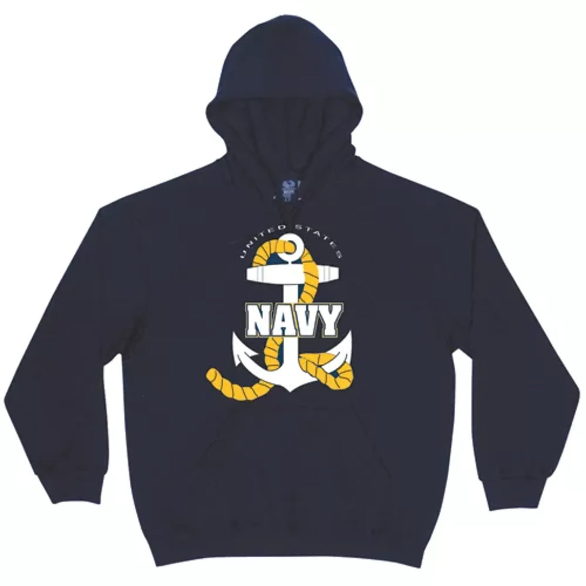 Men's Hooded Sweatshirt-Navy/Navy Logo Small - Navy, MEDIUM, 1