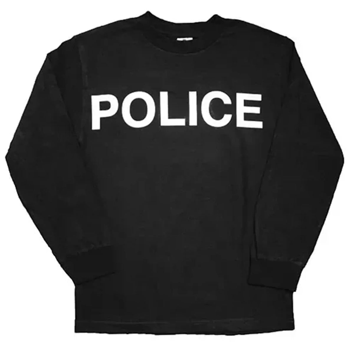 Police Long Sleeve T-Shirt Black Small - Black, 4XL, 1