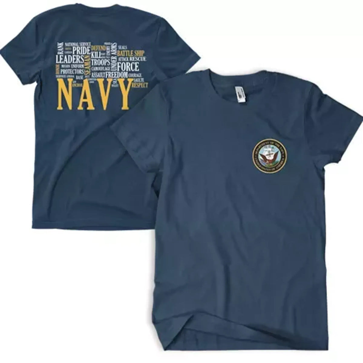 Navy Words Men's T-Shirt Navy 2-Sided - Small - Navy, XL, 1