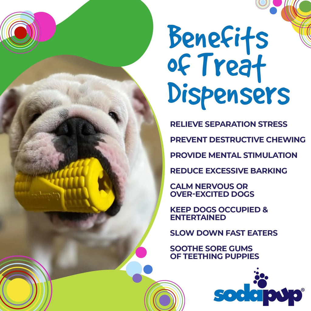 Corn on the Cob Dog Toy - Durable Rubber Treat Dispenser