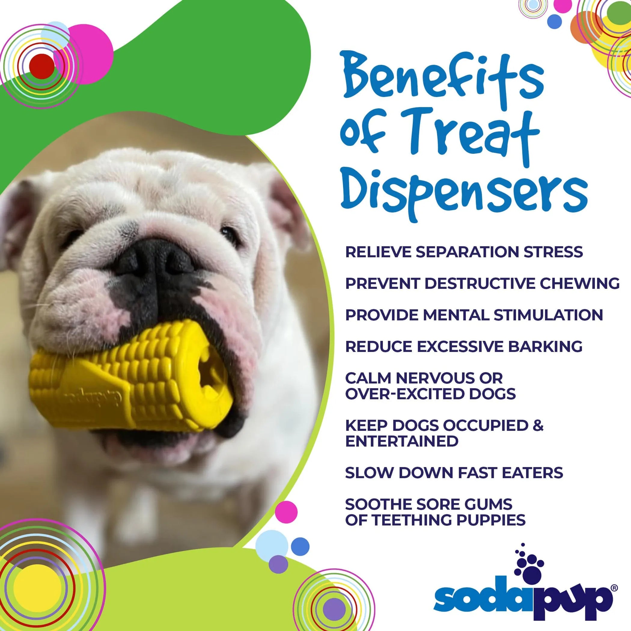 Corn on the Cob Dog Toy - Durable Rubber Treat Dispenser