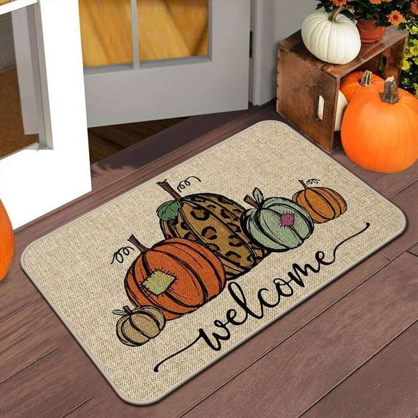 VIKAMA Halloween Autumn Door Thanksgiving Welcome Mat Indoor/Outdoor Anti-Slip Carpet Home Decoration 26L0206