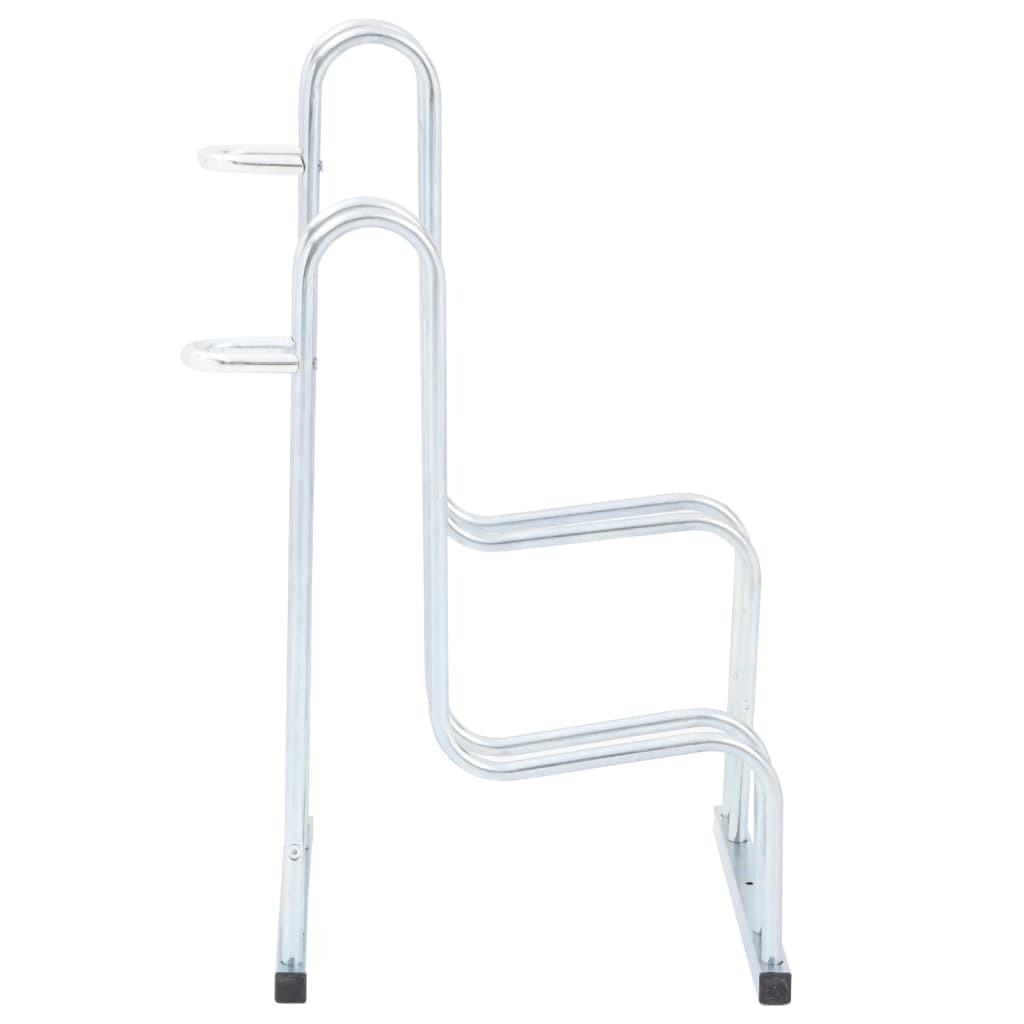 Bicycle Stand for 2 Bikes Floor Freestanding Galvanized Steel