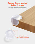 Corner Protectors Baby Proofing, 24 Pack, Clear & Transparent Table Corner Guards Covers for Baby Safety, 1.34-inch Depth, 0.28-inch Thickness, Strong Adhesive, Cushion for Furniture Sharp Edges