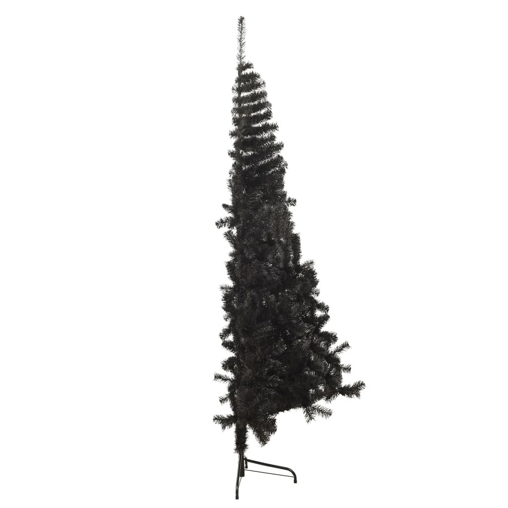 Artificial Half Christmas Tree with Stand Black 5 ft PVC