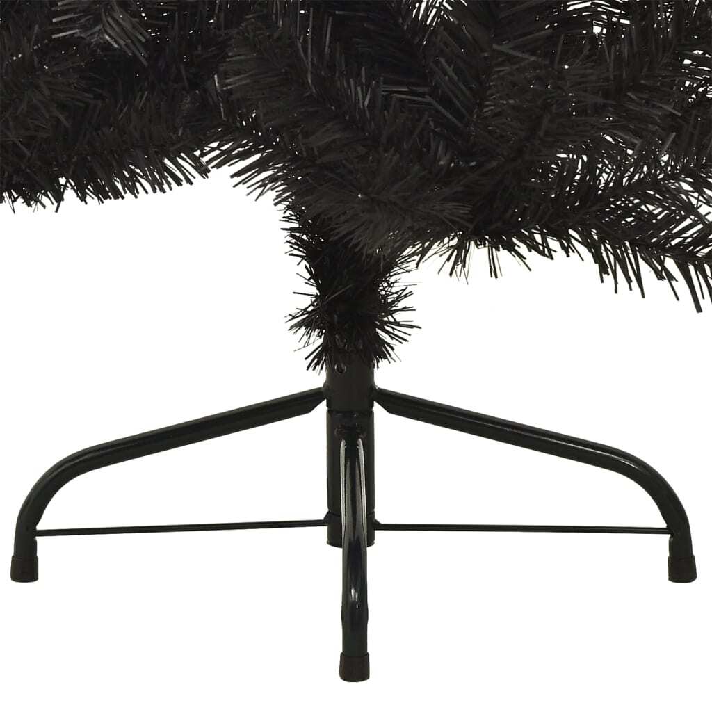 Artificial Half Christmas Tree with Stand Black 5 ft PVC