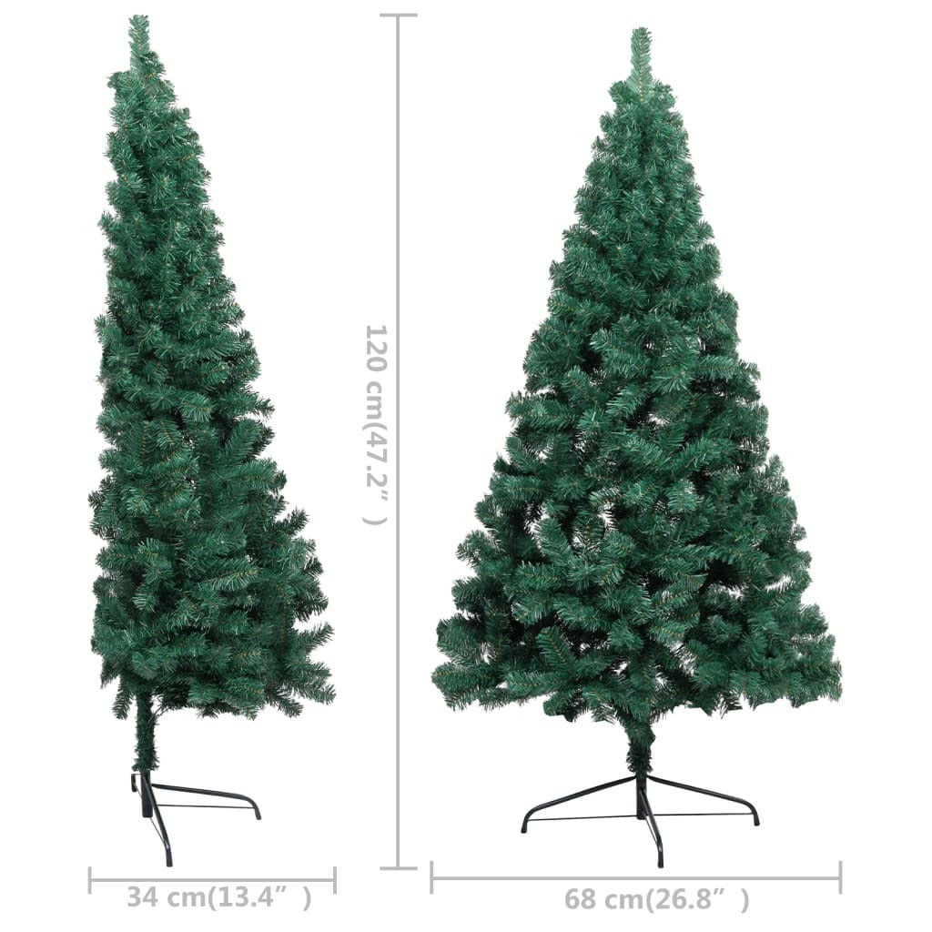 Artificial Half Christmas Tree with Stand Green 4 ft PVC