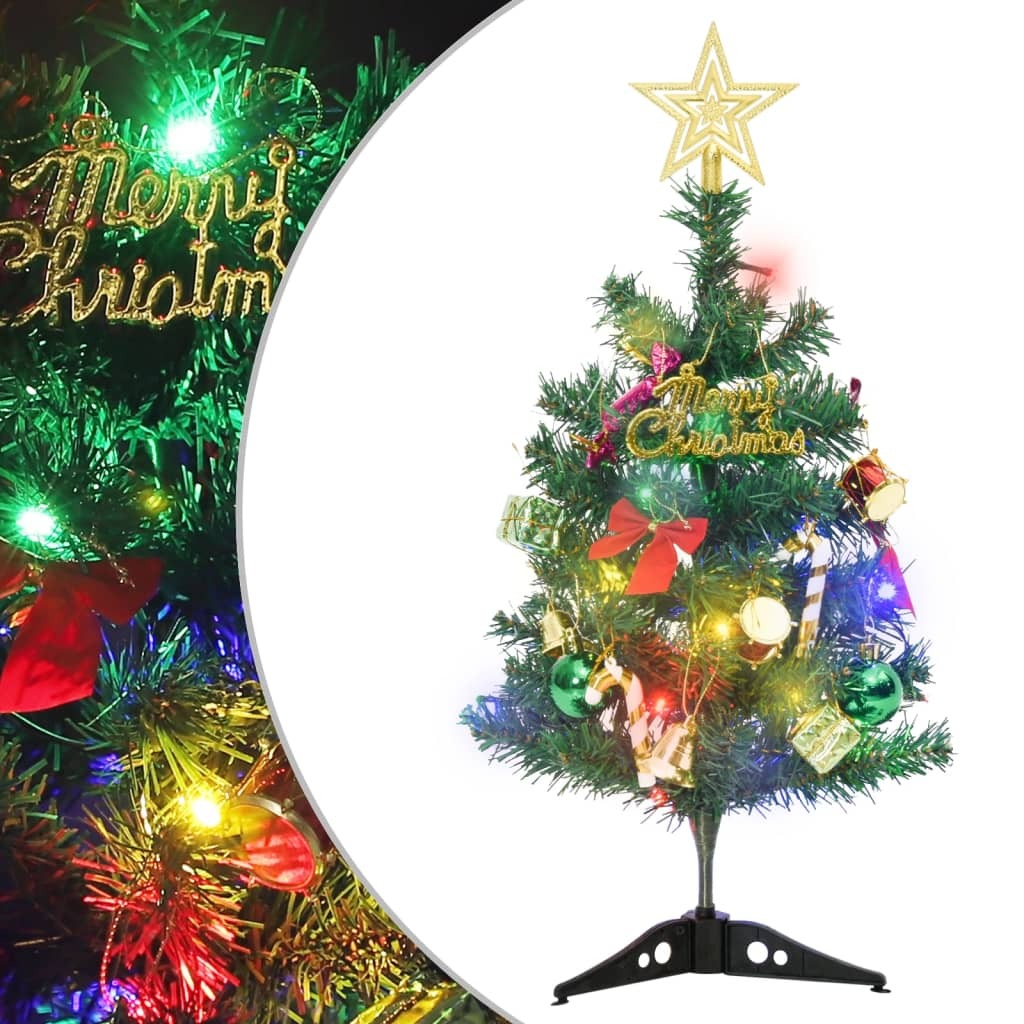 Mini Artificial Pre-lit Christmas Tree with 20 LEDs Green 17.7