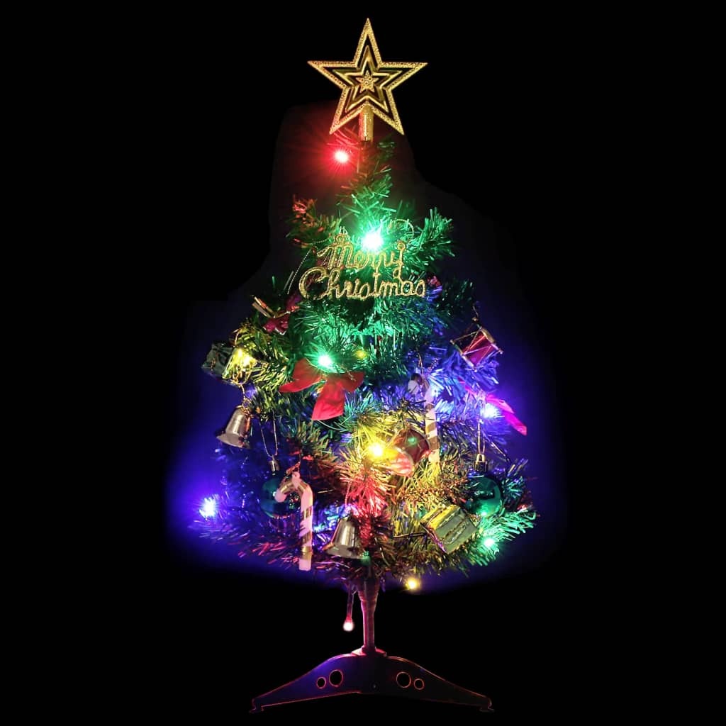 Mini Artificial Pre-lit Christmas Tree with 20 LEDs Green 17.7